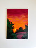Mini Sunset Painting – Original Acrylic Artwork