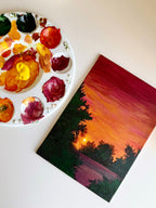 Mini Sunset Painting – Original Acrylic Artwork